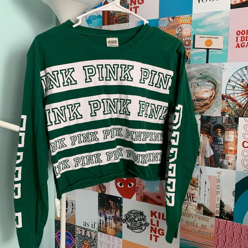 long sleeve cropped tee from pink